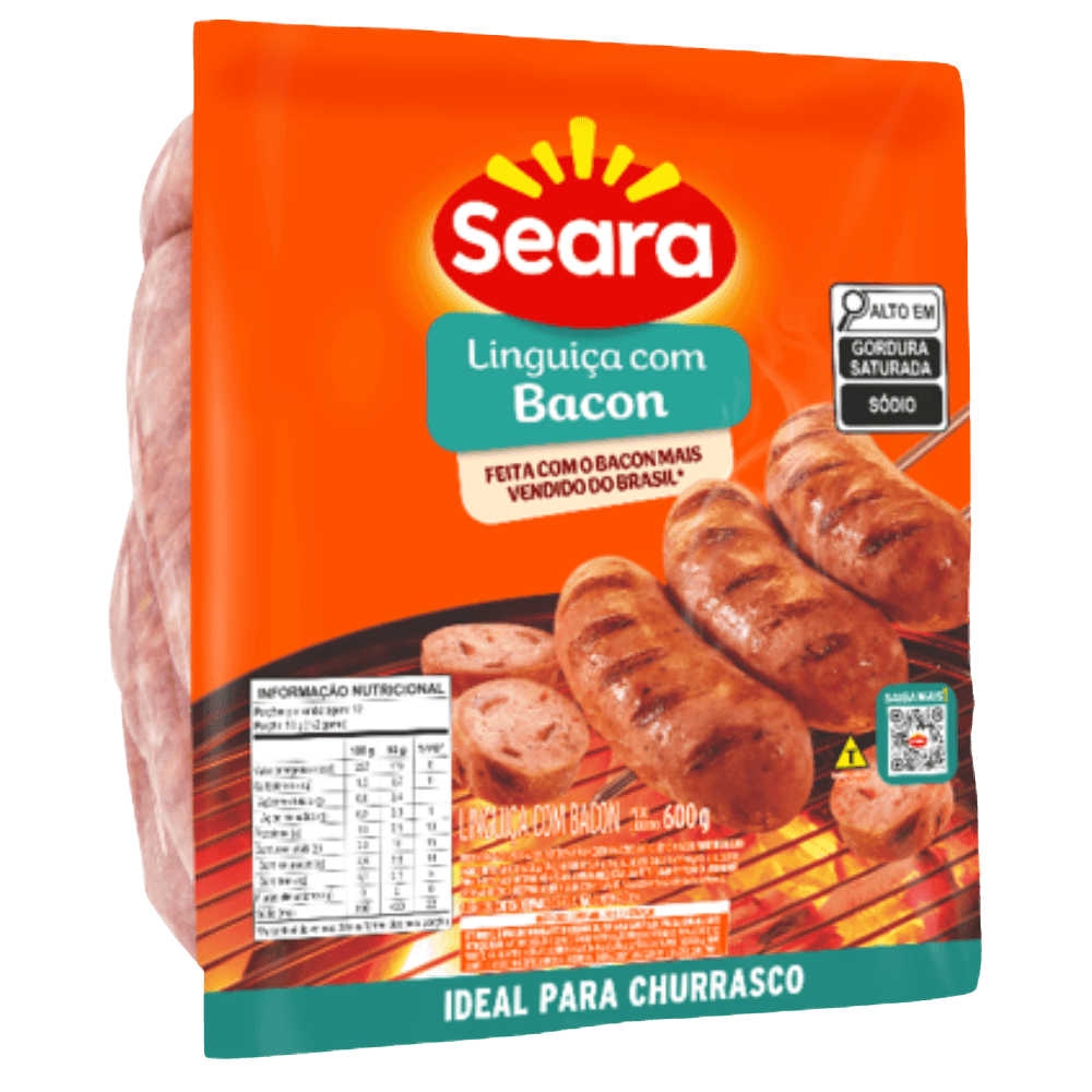 Linguiça Toscana Suína Seara Bacon 600g